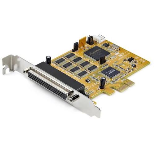 8-Port PCI Express RS232 Serial Adapter Card - PCIe to Serial DB9 RS232 Controller Card - 16C1050 UART - 15kV ESD - Win/Linux