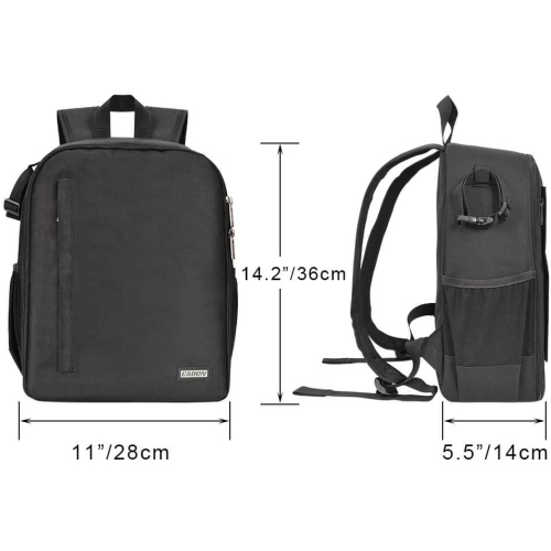 Sac à dos étanche professionnel pour appareil reflex/reflex compatible avec objectifs Nikon de Sony trépied et accessoires - Noir