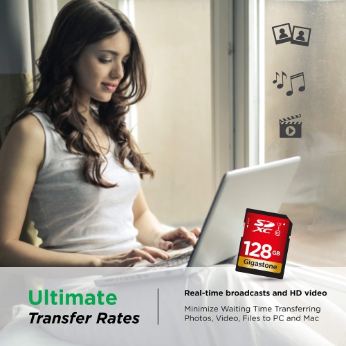 Gigastone 128GB SD Card UHS-I U1 Class 10 SDXC Memory Card High Speed Full HD Video Canon Nikon Sony Pentax Kodak Olympus