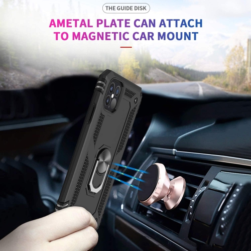 Military Bumper Hard Case for Apple iPhone 12 Pro Max Case with Rugged Ring Kickstand for Men