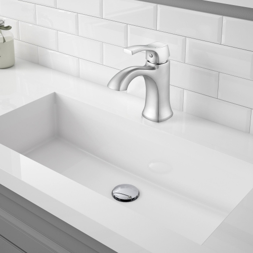 Ancona Morgan Series Single Lever Bathroom Faucet in Brushed Nickel