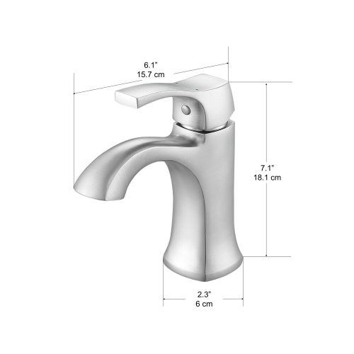 Ancona Morgan Series Single Lever Bathroom Faucet in Brushed Nickel