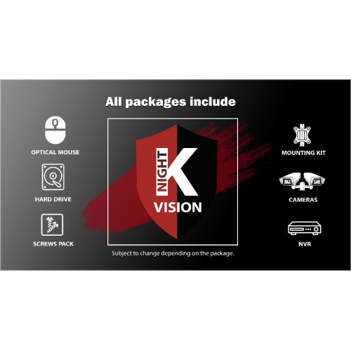 KNIGHT VISION 4x3MP Bullet Combo 4 Ch NVR IP68 comes in White