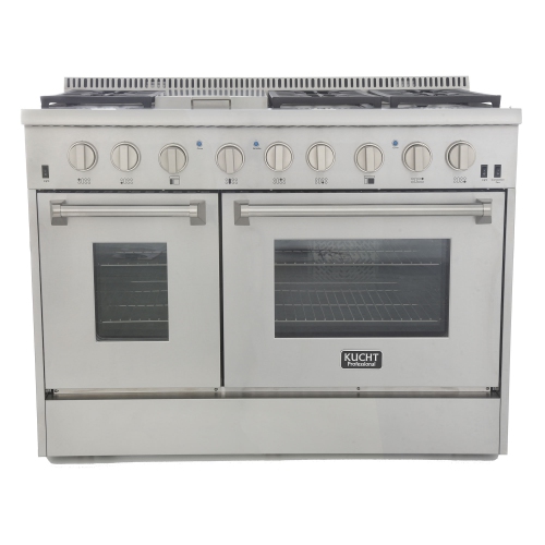 Cuisinière au gaz de 48&nbsp;po Professional de KUCHT avec brûleurs scellés, plaque chauffante et four à convection | Prêt pour le propane liquide