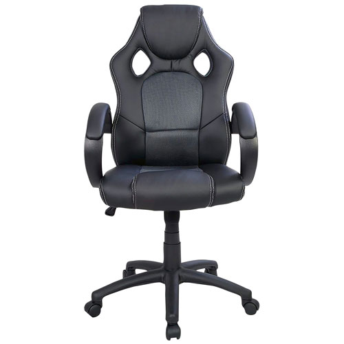 TygerClaw Ergonomic HighBack Bonded Leather Gaming Chair Black