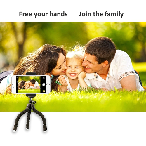 UBeesize Phone tripod, UBeesize Portable and Adjustable Camera Stand Holder with Wireless Remote and Universal Clip, Compatible with iPhone, Android