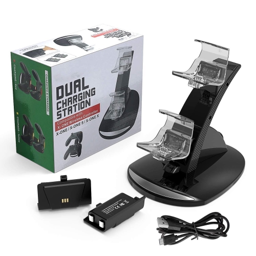 Charging Station 2 Pack Rechargeable Battery for Xbox Wireless Controller Kit One, One S ,Elite Charging