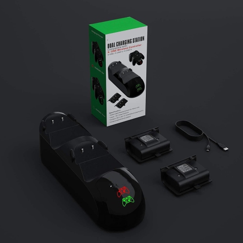 Charging Station for Xbox One with 2pcs 1200mAh Rechargeable Battery