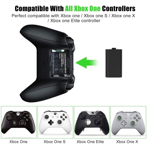 Battery Pack for Xbox One , 2PCS x 1200 mAh Elite Rechargeable Battery
