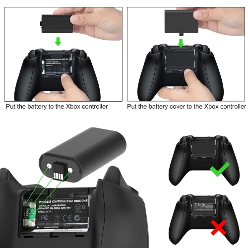 Battery Pack for Xbox One , 2PCS x 1200 mAh Elite Rechargeable Battery