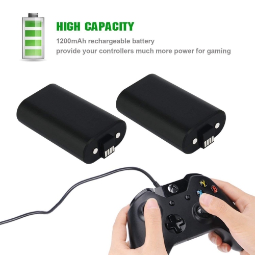 Battery Pack for Xbox One , 2PCS x 1200 mAh Elite Rechargeable Battery