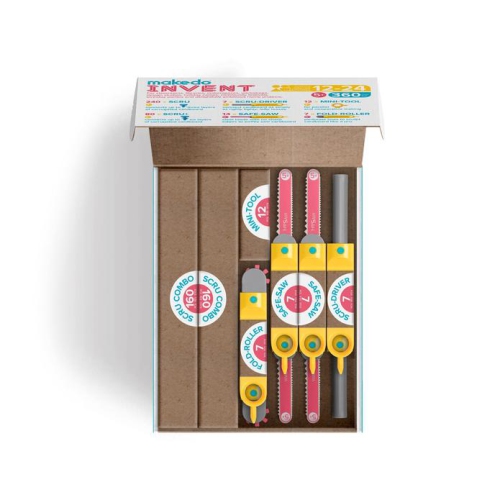 Contempo Views - MAKEDO INVENT - boîte à outils de construction en carton pour enfants pour l’apprentissage STEAM en classe, contient 360 pièces