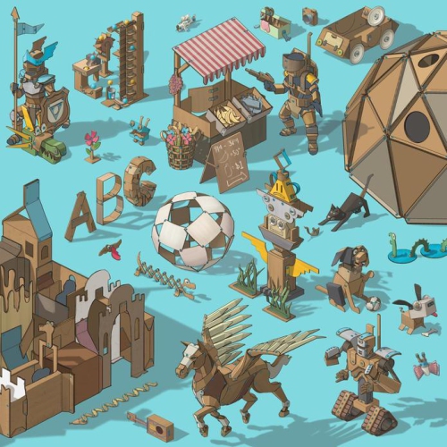 Contempo Views - MAKEDO INVENT - boîte à outils de construction en carton pour enfants pour l’apprentissage STEAM en classe, contient 360 pièces