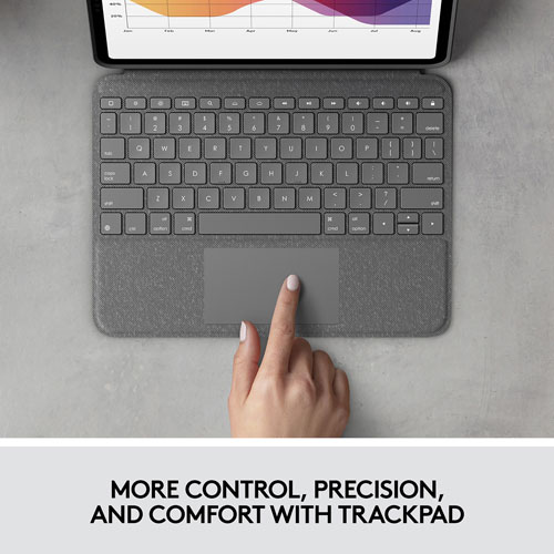 Logitech Folio Touch Keyboard Case with Trackpad for iPad Air 11" (M2), iPad Air (5th/4th Gen) - Grey