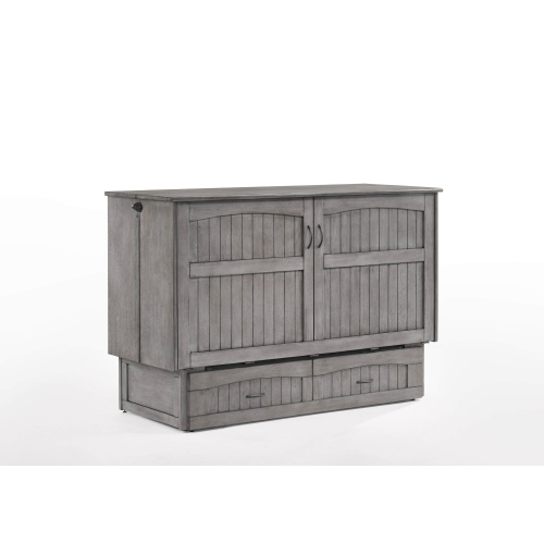 Night and Day Alpine Murphy Cabinet Bed with Queen Gel Memory Foam Mattress - Rustic Grey