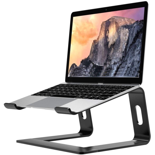 HYFAI Aluminum Laptop Stand Holder for Mac MacBook Pro Air Apple Notebook Metal Riser for 10 to 15.6" Inch Black