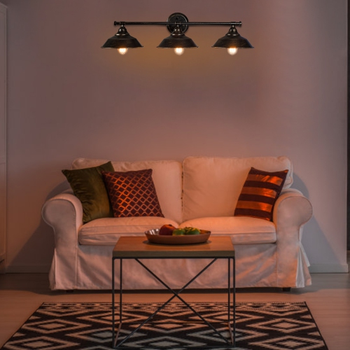 Costway Modern Industrial 3-Light Bathroom Wall Sconce Fixture Vanity/Bathroom Wall Lamp