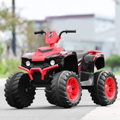 Costway 12V Kids 4-Wheeler ATV Quad Ride On Car w/ LED Lights Music Bluetooth USB