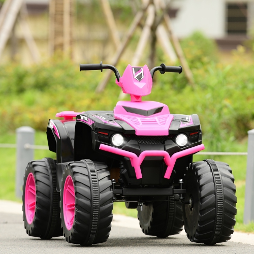 Costway 12V Kids 4-Wheeler ATV Quad Ride On Car w/ LED Lights Music Bluetooth USB