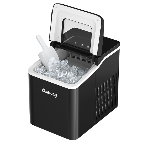 Costway Portable Ice Maker Machine Countertop 26Lbs/24H Self-cleaning w/ Scoop Black