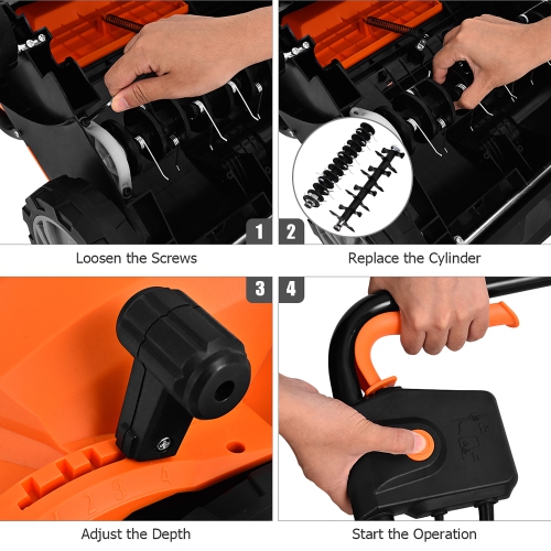 Costway 12Amp Corded Scarifier 13” Electric Lawn Dethatcher w/40L Collection Bag