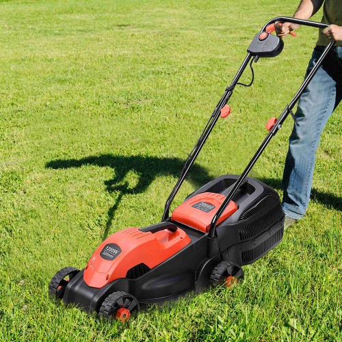 Costway 12 Amp 13-Inch Electric Push Lawn Corded Mower With Grass Bag Red