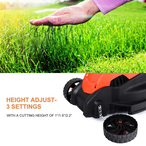 Costway 12 Amp 13-Inch Electric Push Lawn Corded Mower With Grass Bag Red