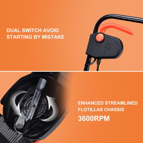 Costway 12 Amp 13-Inch Electric Push Lawn Corded Mower With Grass Bag Red