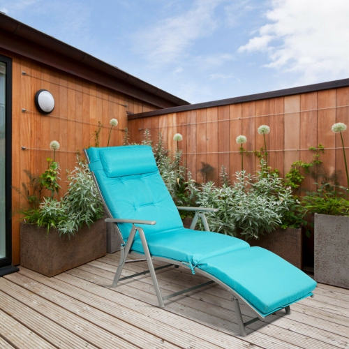 Costway Folding Chaise Lounge Chair w/Cushion