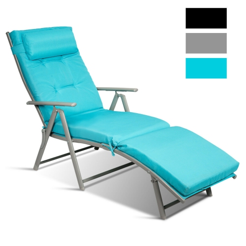 Costway Folding Chaise Lounge Chair w/Cushion