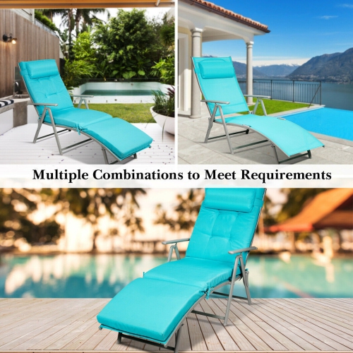 Costway Folding Chaise Lounge Chair w/Cushion