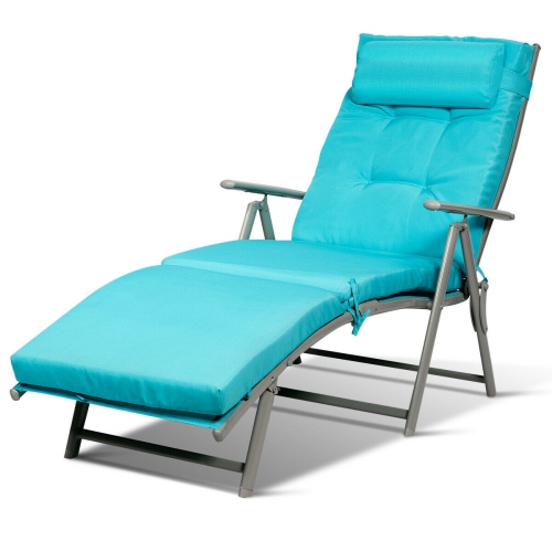 Costway Folding Chaise Lounge Chair w/Cushion