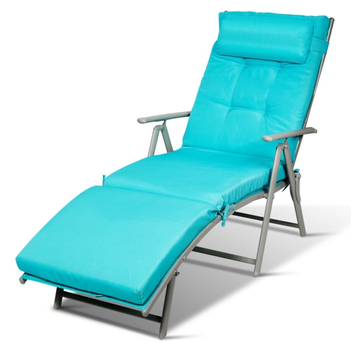 Costway Folding Chaise Lounge Chair w/Cushion