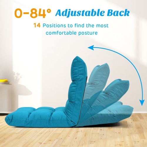 Costway Adjustable 14-Position Floor Chair Folding Lazy Gaming Sofa Lounge Chair