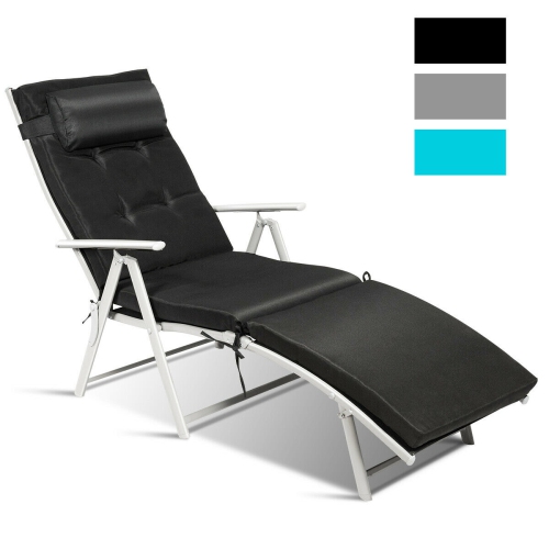 Costway Folding Chaise Lounge Chair w/Cushion