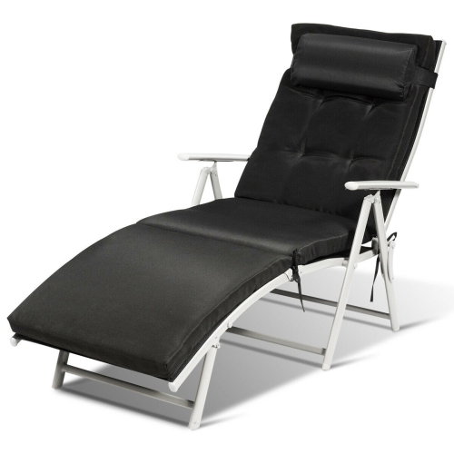Costway Folding Chaise Lounge Chair w/Cushion