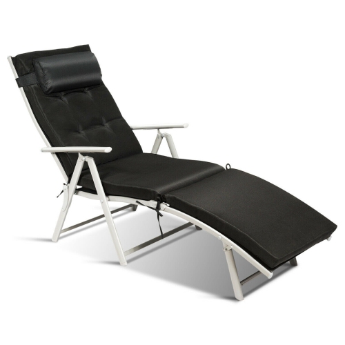 Costway Folding Chaise Lounge Chair w/Cushion