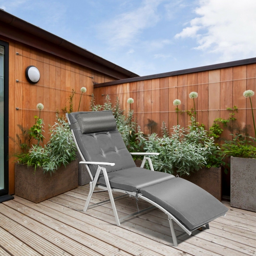 Costway Folding Chaise Lounge Chair w/Cushion