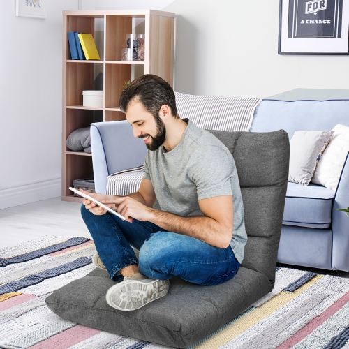 Fauteuil de plancher pliable à 14 positions Lazy de Costway pour le jeu