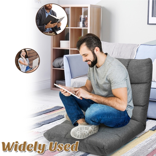 Fauteuil de plancher pliable à 14 positions Lazy de Costway pour le jeu