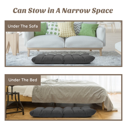 Fauteuil de plancher pliable à 14 positions Lazy de Costway pour le jeu