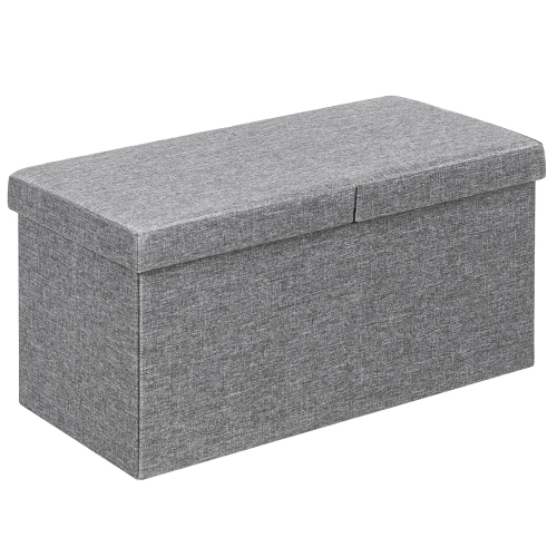 Costway 30'' Folding Storage Ottoman W/Lift Top Bed End Bench 80L Capacity