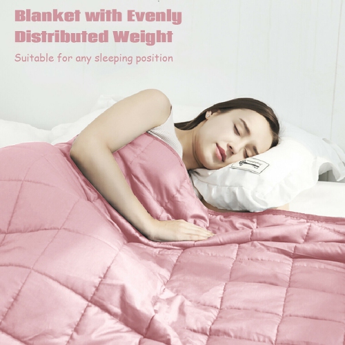 Costway 10lbs Premium Cooling Heavy Weighted Blanket Soft Fabric Breathable 41''x60'' Pink