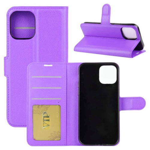 [CS] iPhone 12 Pro Max Case, Magnetic Leather Folio Wallet Flip Case Cover with Card Slot, Purple