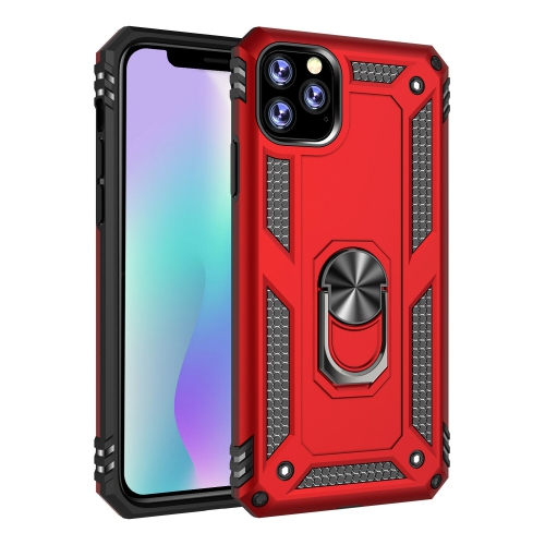 CSMART  【】 Anti-Drop Hybrid Magnetic Hard Armor Case With Ring Holder for Iphone 12 Pro Max (6.7") In Red