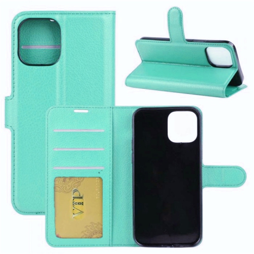 CSMART  [Cs] Iphone 12 Mini Case, Magnetic Leather Folio Wallet Flip Case Cover With Card Slot In Teal