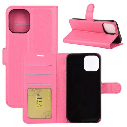 CSMART  [Cs] Iphone 12 Pro Max Case, Magnetic Leather Folio Wallet Flip Case Cover With Card Slot, Hot In Pink