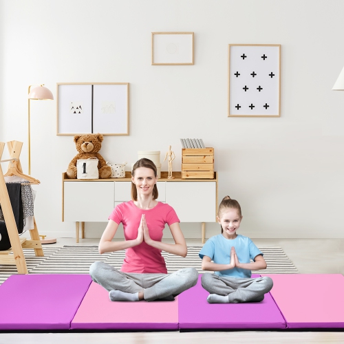 Costway 4'x 10'x 2''Folding Gymnastics Tumbling Mat Indoor Outdoor Gym Stretching Yoga