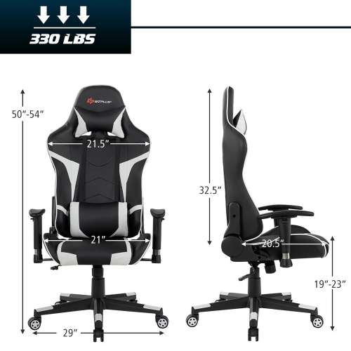 Fauteuil de gamer Goplus - Avec massage et support lombaire