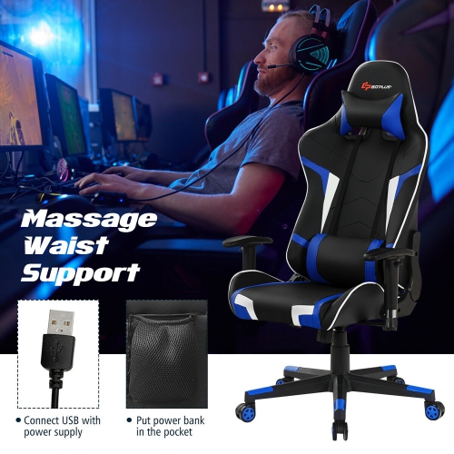 Fauteuil de gamer Goplus - Avec massage et support lombaire
